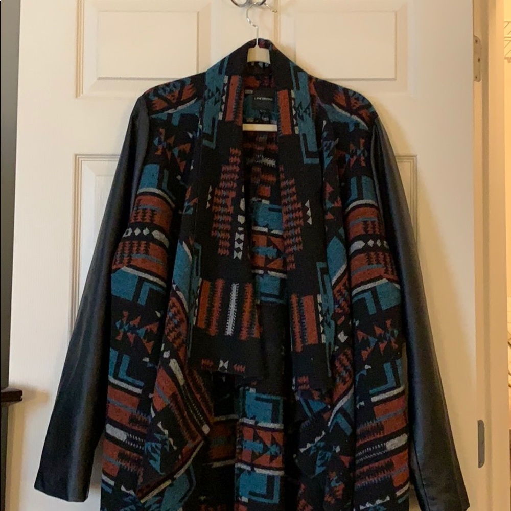 Jacket Indian American print with faux leather